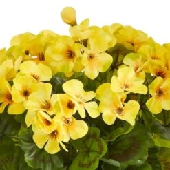11" Yellow Geranium In Ceramic Planter 11 11" Yellow Geranium In Ceramic Planter -Michaels D262300S 14