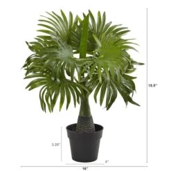 15.5" Potted Mini Fountain Palm Plant -Michaels D262325S 2