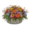 16" Mixed Floral Plant In Gray Garden Planter 1 16" Mixed Floral Plant In Gray Garden Planter -Michaels D262332S 11
