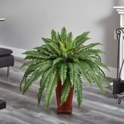 2.5ft. Boston Fern In Wood Vase -Michaels D262481S 15