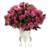 19" Pink Azalea With White Metal Planter -Michaels D262482S 1