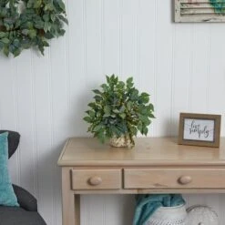 13" Mixed Ficus, Fittonia & Berry In Floral Vase -Michaels D262483S 12