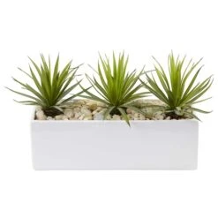 8" Mini Agaves In Rectangular Ceramic Planter -Michaels D262674S 11 1