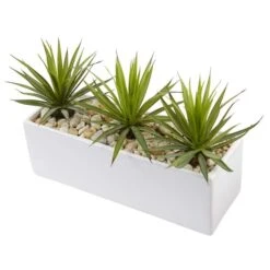 8" Mini Agaves In Rectangular Ceramic Planter -Michaels D262674S 13