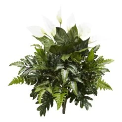 Peace Lily, Philodendron, And Fern Bush, 2ct. -Michaels D262726S 1 1
