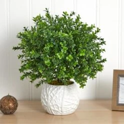 17" Boxwood In White Vase -Michaels D262752S 14