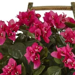 18" Pink Bougainvillea In Rustic Wood Planter 8 18" Pink Bougainvillea In Rustic Wood Planter -Michaels D262811S 12