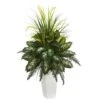 4ft. Mixed River Fern & Dogtail In White Tower Planter -Michaels D262837S 11