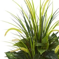 4ft. Mixed River Fern & Dogtail In White Tower Planter -Michaels D262837S 12