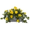 18" Yellow Hibiscus Plant In Stone Planter -Michaels D262885S 11
