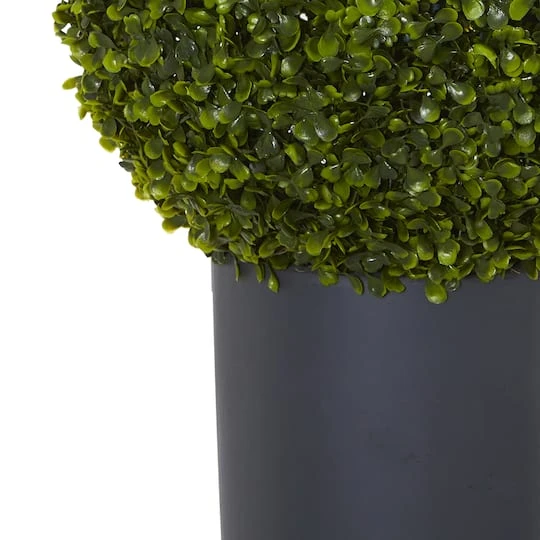 2.5ft. Boxwood Topiary Plant In Gray Cylinder Planter 6 2.5ft. Boxwood Topiary Plant In Gray Cylinder Planter - Image 4