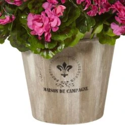 22" Geranium Flowering Plant In Farmhouse Planter -Michaels D262997S 13