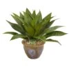 14" Agave Plant In Glazed Clay Pot -Michaels D262999S 1