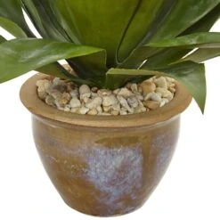 14" Agave Plant In Glazed Clay Pot -Michaels D262999S 3