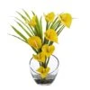 15.5" Yellow Calla Lily And Grass Arrangement In Vase 1 15.5" Yellow Calla Lily And Grass Arrangement In Vase -Michaels D292539S 11