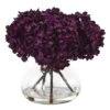 8.5" Purple Hydrangea Arrangement In Glass Vase -Michaels D292549S 11