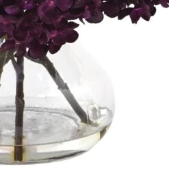 8.5" Purple Hydrangea Arrangement In Glass Vase -Michaels D292549S 13