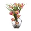 15.5" Pink Calla Lily And Grass Arrangement In Vase -Michaels D292558S 11