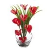 15.5" Red Calla Lily & Grass Arrangement In Vase -Michaels D292561S 11