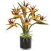 24" Bird Of Paradise Arrangement In Black Glossy Cylinder -Michaels D292567S 1