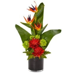 2ft. Bird Of Paradise Arrangement In Black Vase -Michaels D292569S 1 1