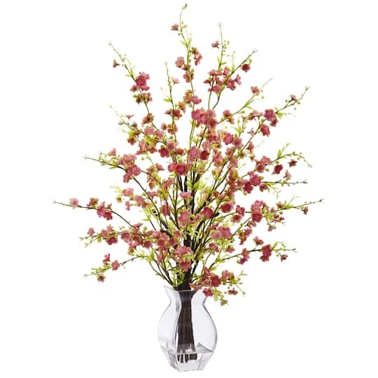 2ft. Pink Cherry Blossom In Glass Vase 4 2ft. Pink Cherry Blossom In Glass Vase - Image 2