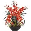 3ft. Red Boat Orchid Arrangement In Black Vase -Michaels D292579S 11