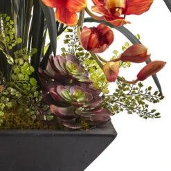 3ft. Red Boat Orchid Arrangement In Black Vase -Michaels D292579S 13