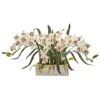 15" White Boat Orchid Arrangement In White Vase -Michaels D292580S 1