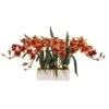 15" Red Boat Orchid Arrangement In White Vase -Michaels D292581S 1