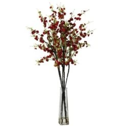 3ft. Red Cherry Blossoms In Vase -Michaels D292584S 1 1