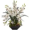 3ft. White Boat Orchid Arrangement In Black Vase -Michaels D292588S 1