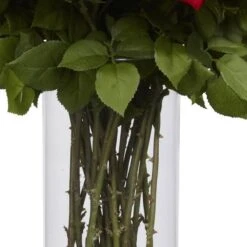 2.5ft. Giant Rose Silk Flower Arrangement In Glass Cylinder Vase -Michaels D292634S 13