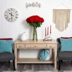 2.5ft. Giant Rose Silk Flower Arrangement In Glass Cylinder Vase -Michaels D292634S 14