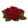 6" Red Hydrangea & Berry Candelabrum 2 6" Red Hydrangea & Berry Candelabrum -Michaels D292637S 1