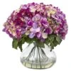 14.5" Pink Hydrangea Arrangement In Glass Vase -Michaels D292639S 11