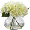 9" White Hydrangea Arrangement In Glass Vase -Michaels D292644S 11
