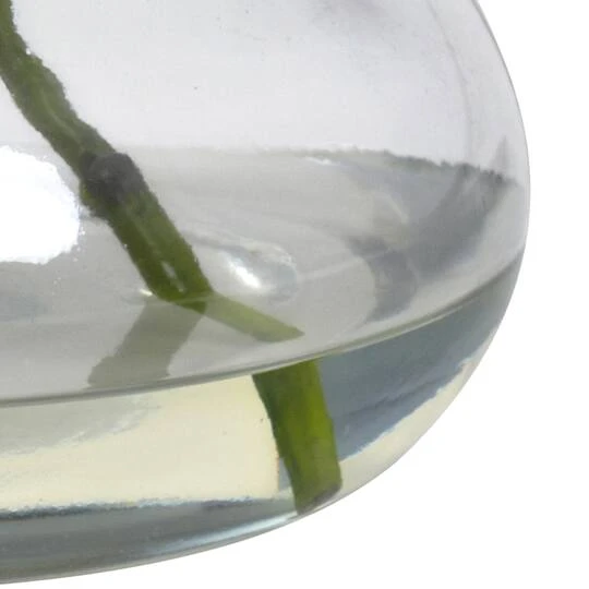 9" White Hydrangea Arrangement In Glass Vase 6 9" White Hydrangea Arrangement In Glass Vase - Image 4