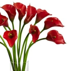 20" Mini Calla Lily Arrangement In Tall Vase, Red -Michaels D292661S 12