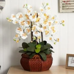 2.5ft. Potted Large Moth Orchid Arrangement, Cream -Michaels D292664S 12