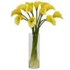 20" Mini Calla Lily Arrangement In Tall Vase, Yellow -Michaels D292668S 1