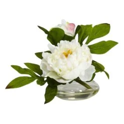 6" Assorted Peony In Glass Vase Set, 3ct. -Michaels D292684S 2