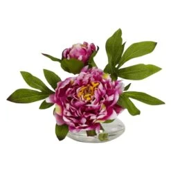 6" Assorted Peony In Glass Vase Set, 3ct. -Michaels D292684S 3