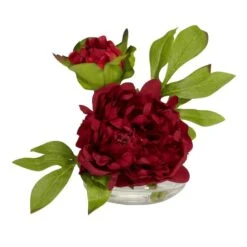 6" Assorted Peony In Glass Vase Set, 3ct. -Michaels D292684S 4