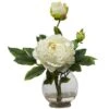13.5" Peony Arrangement In Fluted Vase -Michaels D292685S 1