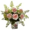 13" Light Pink Rose & Maiden Hair Arrangement In Floral Planter 1 13" Light Pink Rose & Maiden Hair Arrangement In Floral Planter -Michaels D292718S 1
