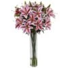 3ft. Rubrum Lily Floral Arrangement In Clear Vase -Michaels D292733S 1