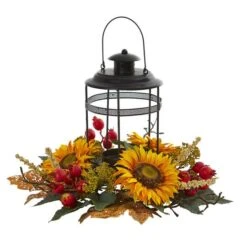 18" Sunflower Berry Candelabrum Centerpiece