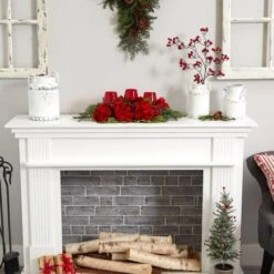 4" Triple Red Hydrangea Candelabrum Centerpiece -Michaels D292748S 15