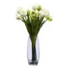 20" White Tulip Floral Arrangement In Clear Vase 1 20" White Tulip Floral Arrangement In Clear Vase -Michaels D292753S 11